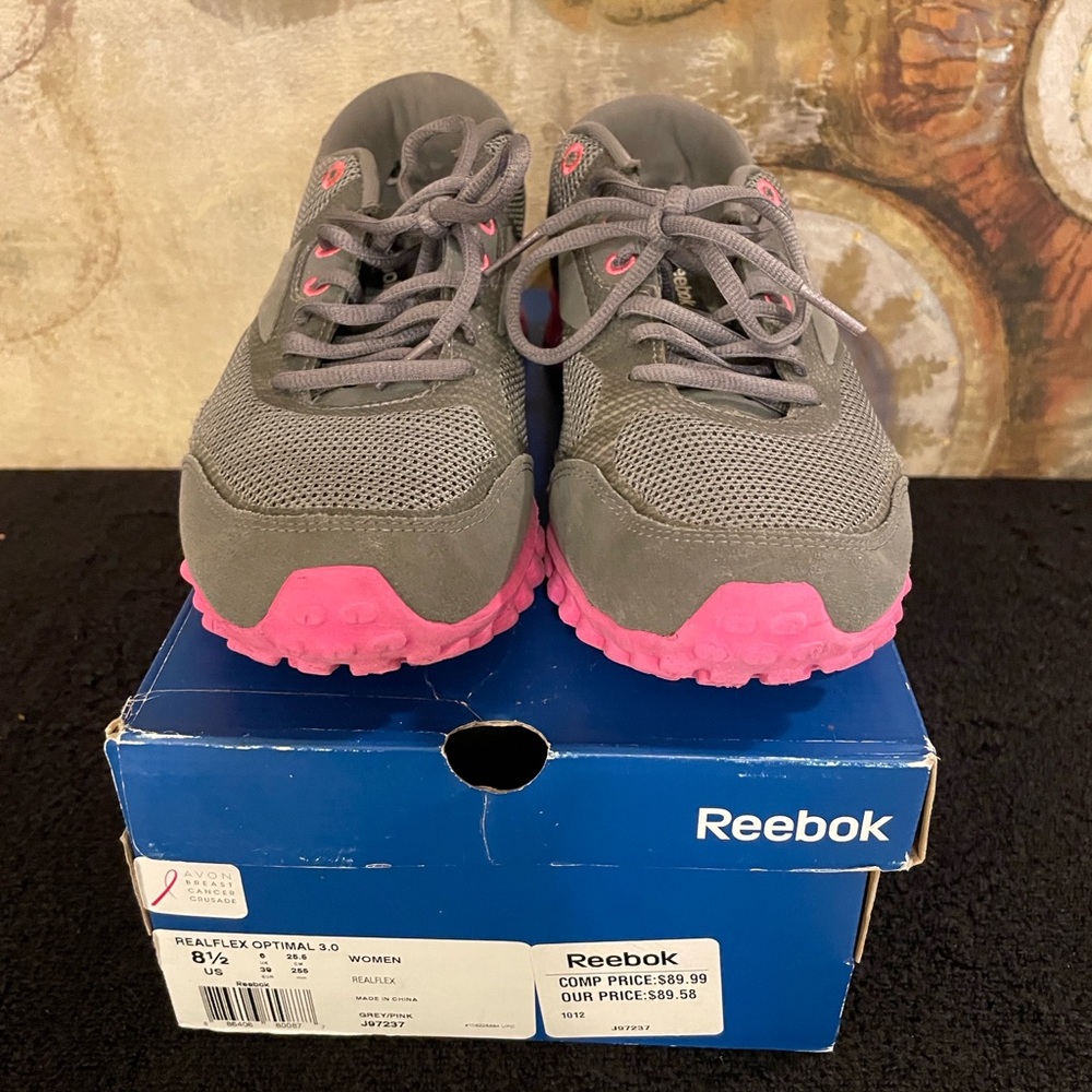Reebok Women's RealFlex Optimal 3.0 Shoes - Grey and Pink
